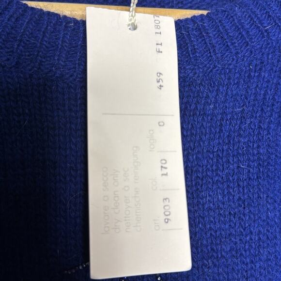 NWT Vintage international tricot Les Copains Blue Beaded Embellishments Sweater - Picture 8 of 8